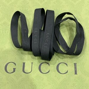 Authentic Gucci Black Logo Grosgrain Ribbon (63 inches)